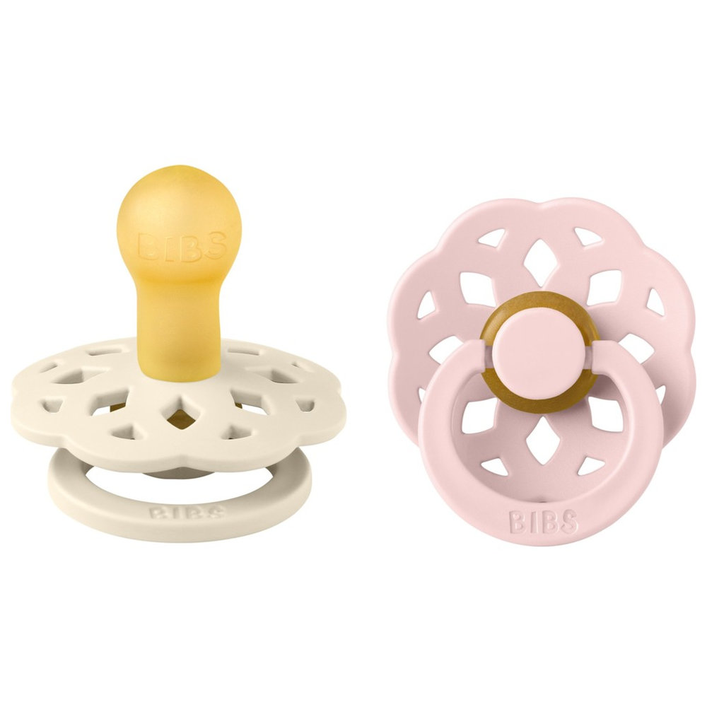 Bibs - Boheme S2 Pacifiers - 6M+ - Pack of 2 - Ivory/Blossom