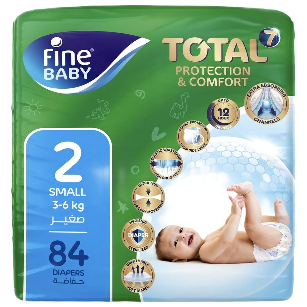Fine Baby - Total 7 Diapers Size 2 Small 3-6kg - Pack of 84