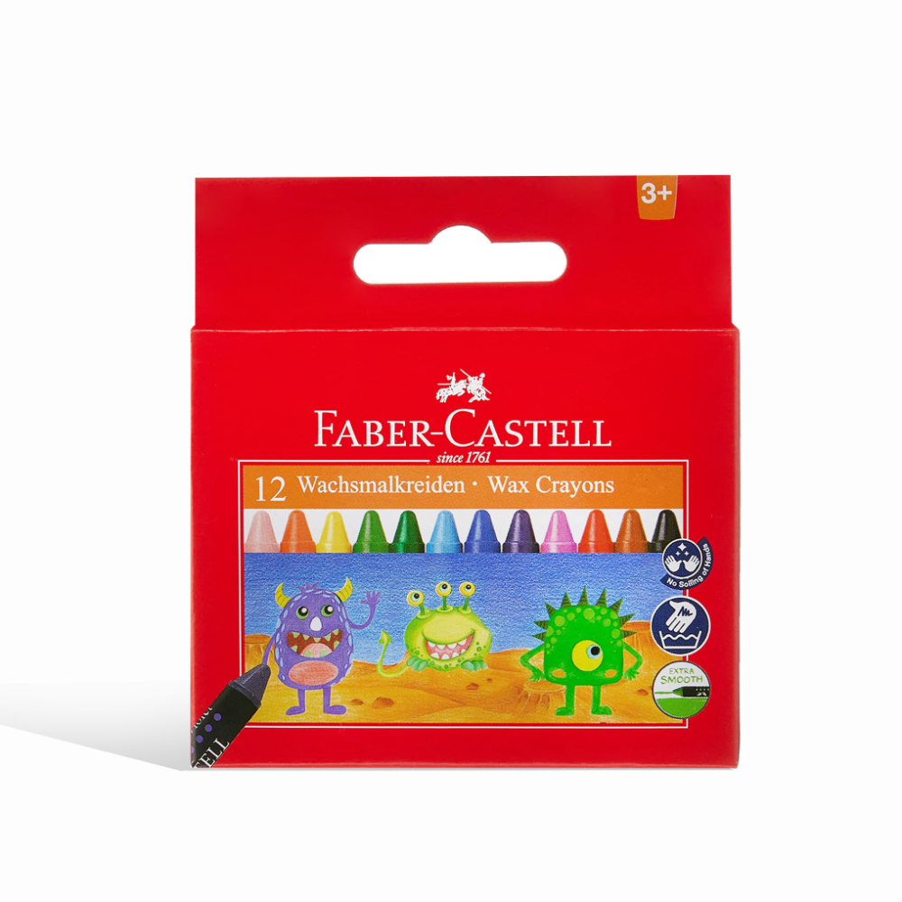 Faber-Castell - Round Wax Crayons - 12 Pcs