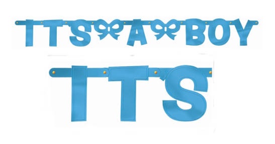 Party Centre - Baby Shower Boy Foil Letter Banner