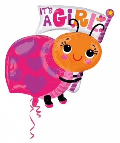 Party Centre - It's a Girl Ladybug SuperShape Balloon