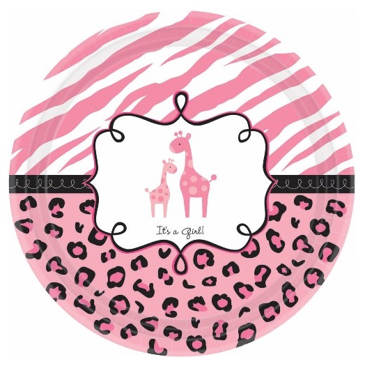 Party Centre - Sweet Safari Girl Baby Shower Plates