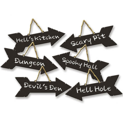 Party Centre - Direction Signs With Chalk (6pcs)