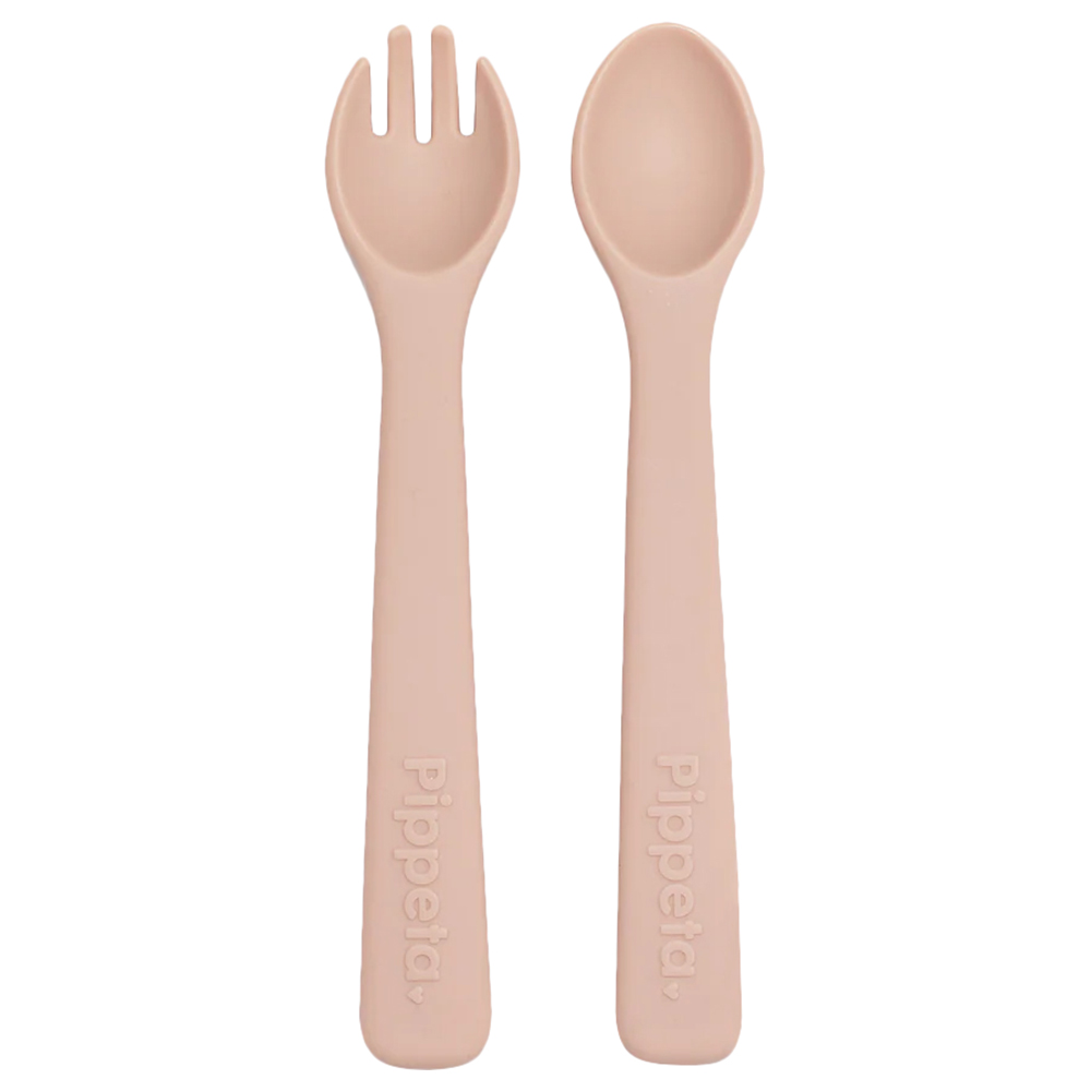 Pippeta Silicone Spoon & Fork - Ash Rose