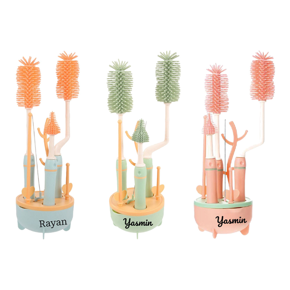 Factory Price - Personalized Silicone Bottle Cleaning Brush Set - 8 Pc Set