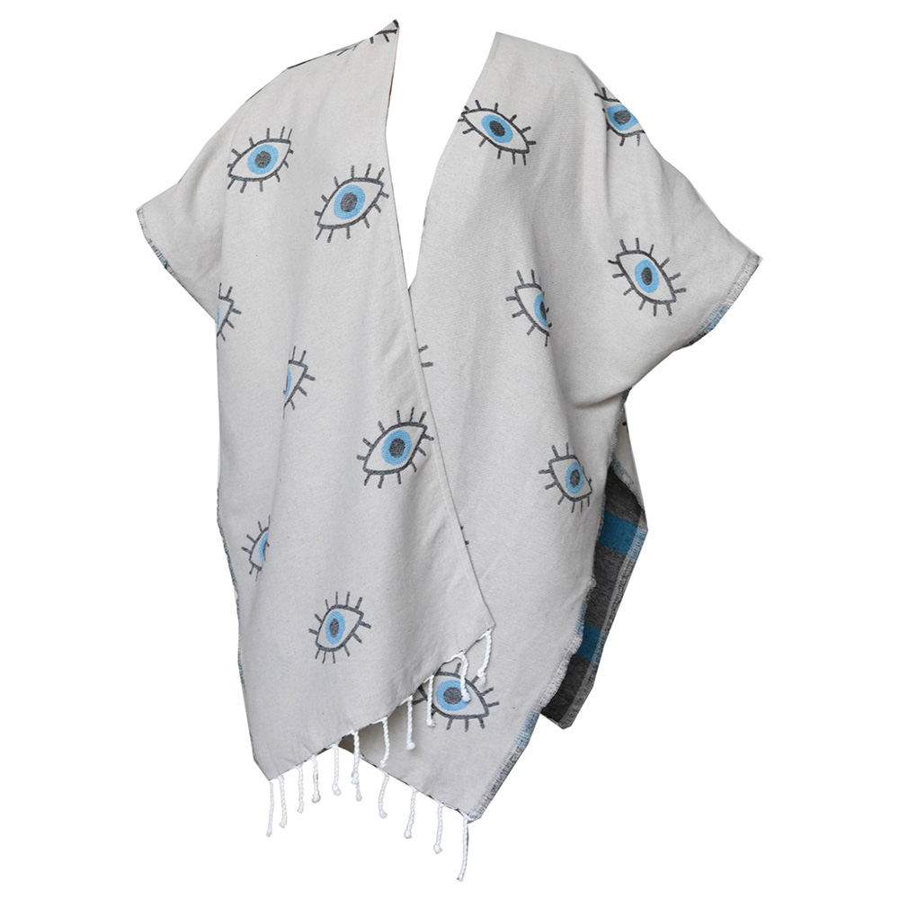 Hammam Corner - 100% Recycled Cotton Wave lux Beach Ponchos - Evil Eye