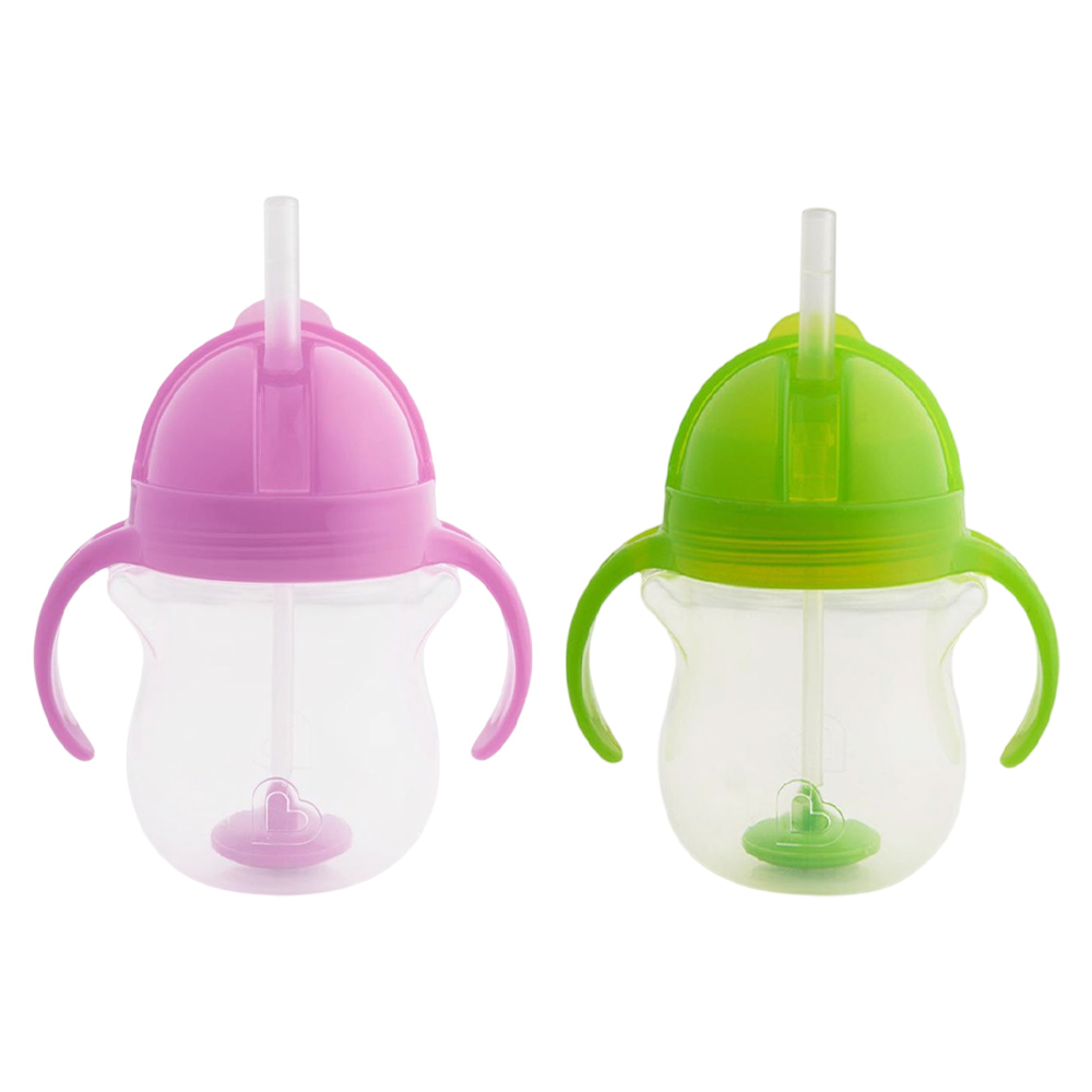 Munchkin - Any Angle Click Lock Weighted Straw Baby Trainer Cup 6m + Green - 207ml