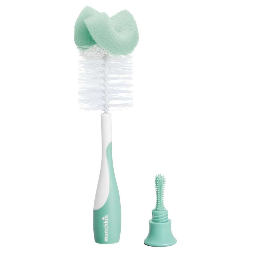 Munchkin - 2-In-1 Sponge Bottle Brush - Pack of 2 - Blue