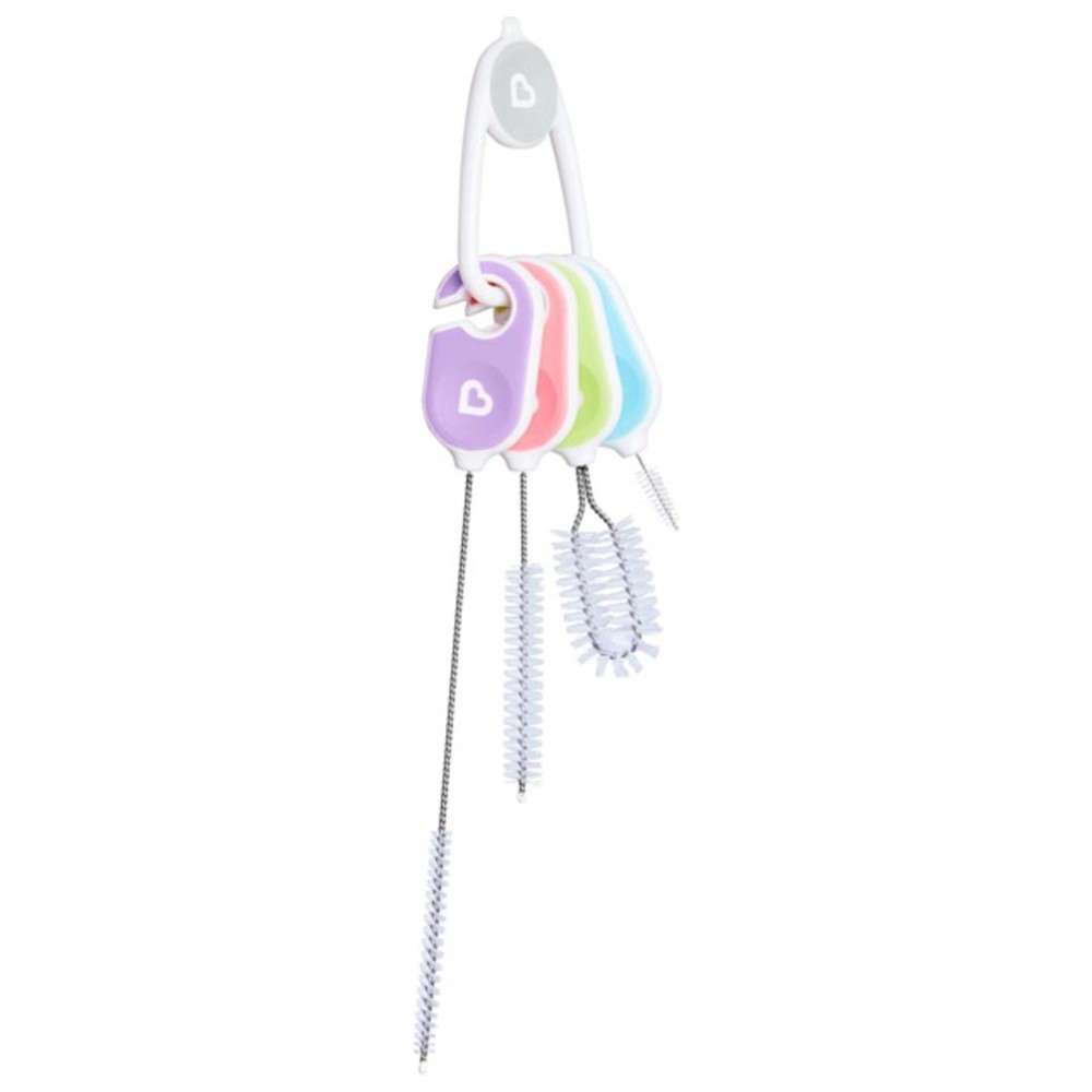 Munchkin - Baby Bottle And Cup Cleaning Brush Set - Multicolor - 4 Pcs