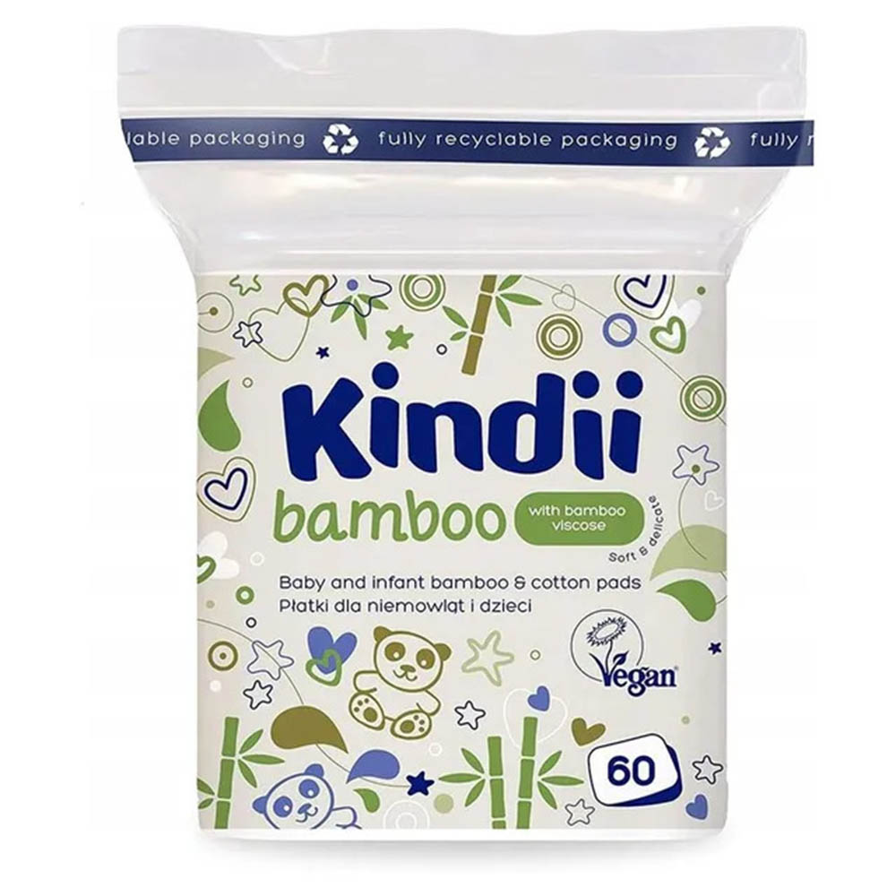 Kindii - Ultra-Soft Bamboo Baby Skincare Pads - 60 Pcs