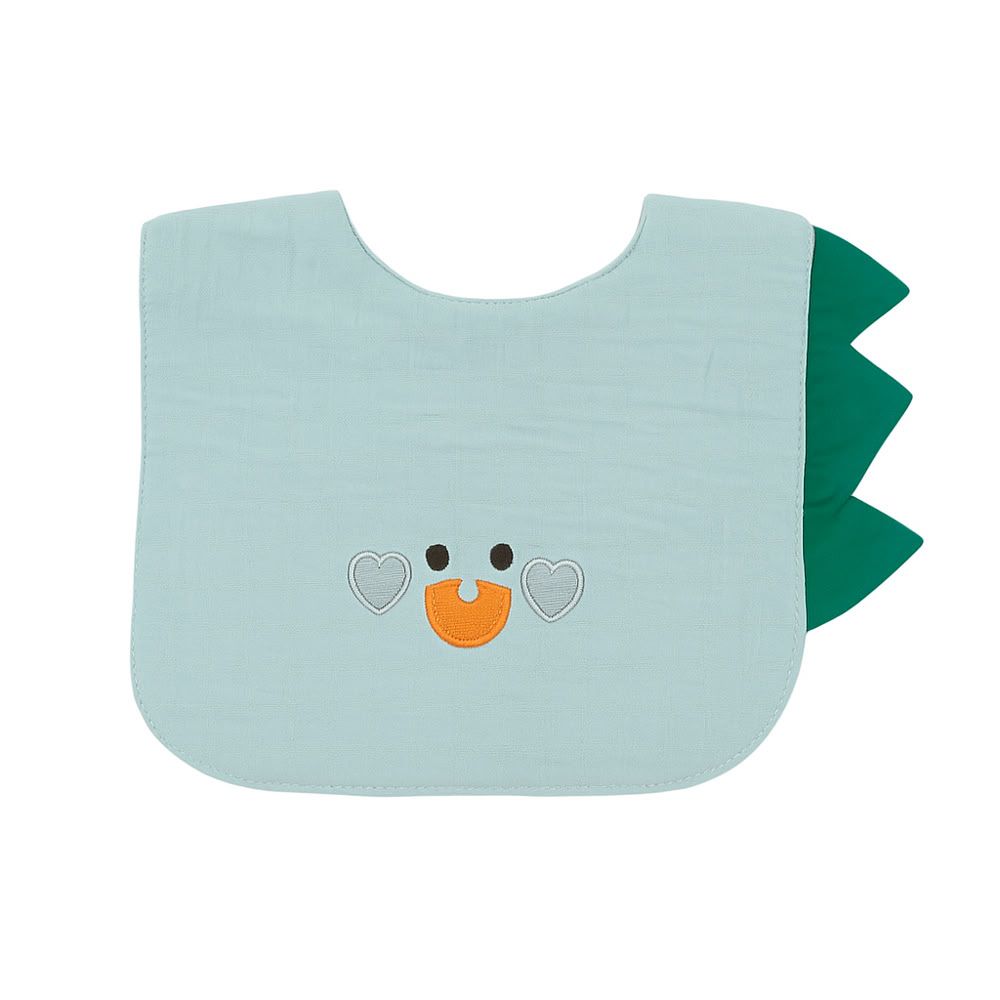 Kinder Valley - Little Dino Button Bib - Teal