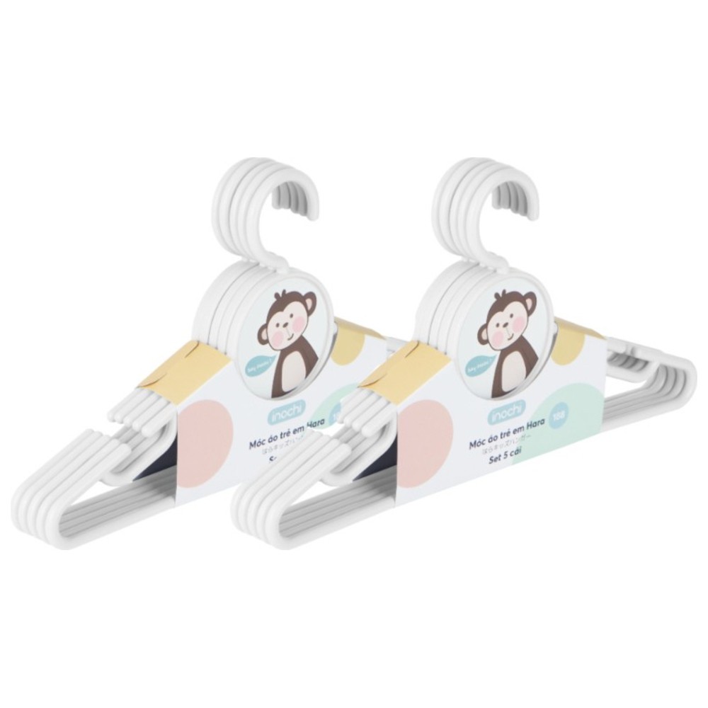 Inochi - Hara Baby Hanger Set - White - Pack of 2 - 10 Pcs