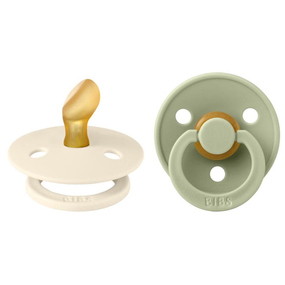 Bibs - Latex Anatomical Pacifiers 0M - Ivory Sage - Pack of 2 - Size1
