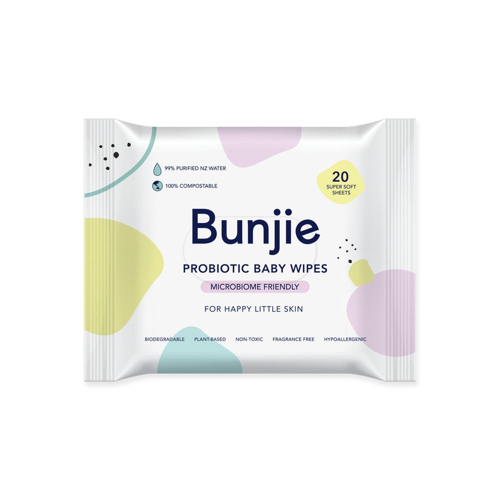 Bunjie - Probiotic Baby Travel Wipes - 20 Pcs