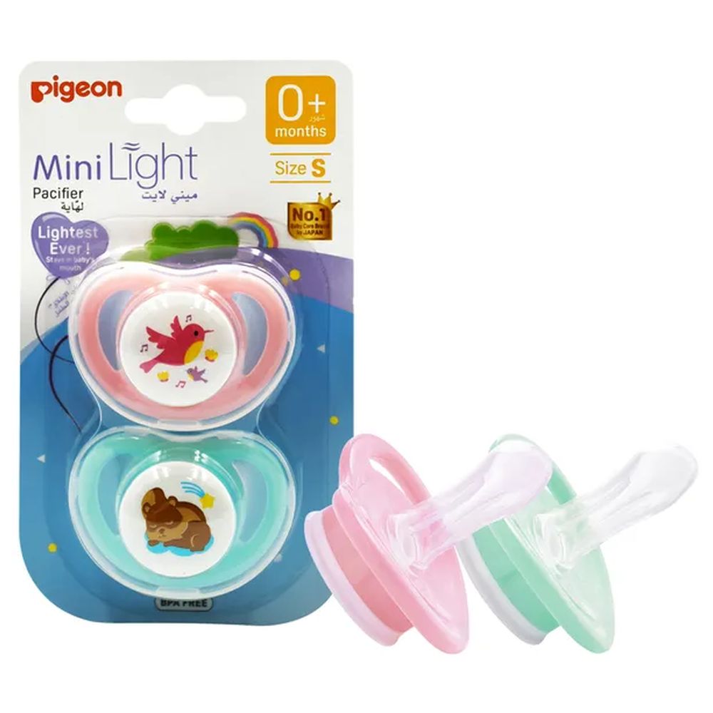 Pigeon - Mini Light Pacifier Twin Girl - 0-3M - Small