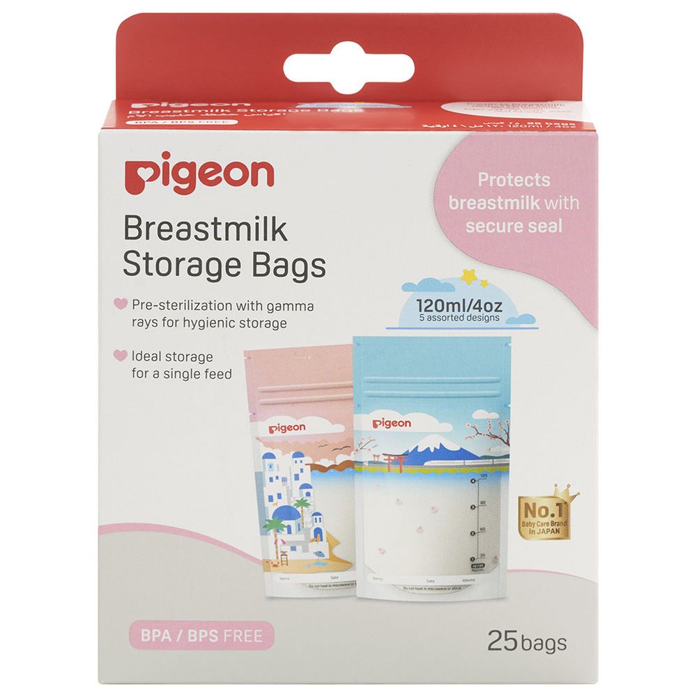 Pigeon - Breastmilk Storage Bags - 120 ml - 25 Pc Set