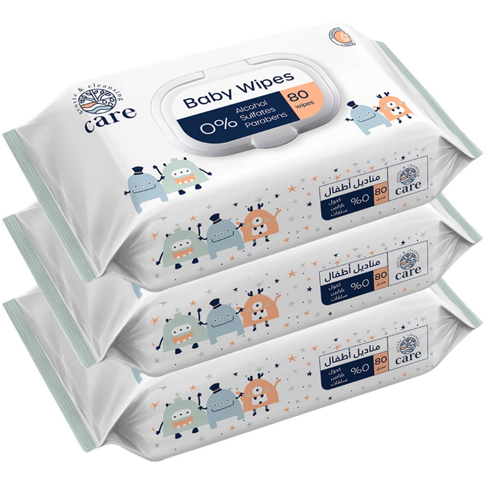 Care Baby - Baby Wipes - Pack of 3 - 240 Pcs