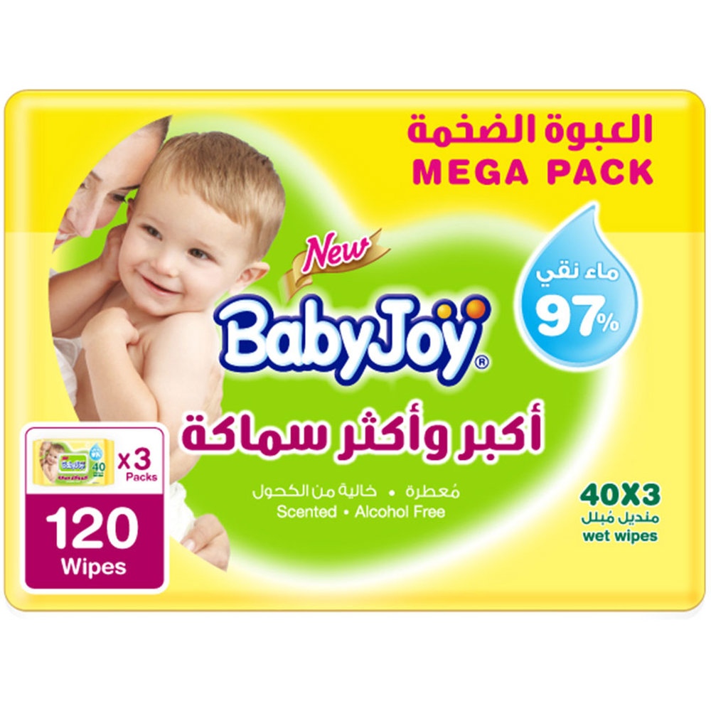 Babyjoy - Thick And Larger Wet Wipes - Mega - Pack of 40 x 3