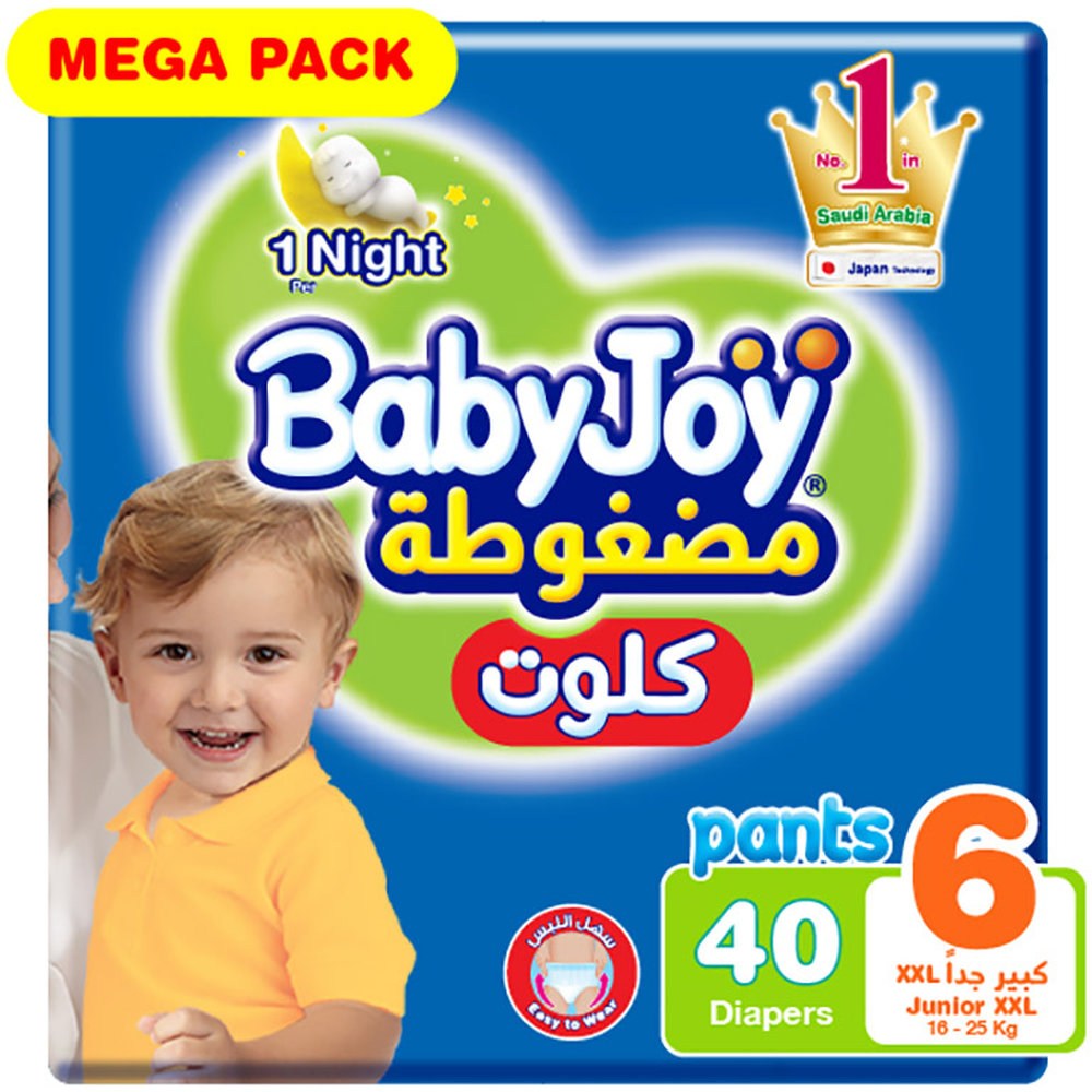 Babyjoy - Culotte Diaper Pants - Mega Pack - Junior - XXL - Size 6 - 16-23kg - 40 Pcs