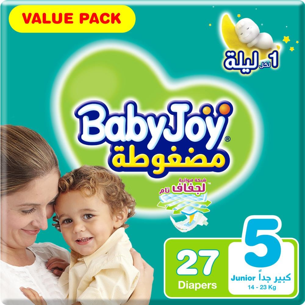 BabyJoy - Compressed Diamond Pad Diaper - Size 5 -14-23kg - 27 Pcs