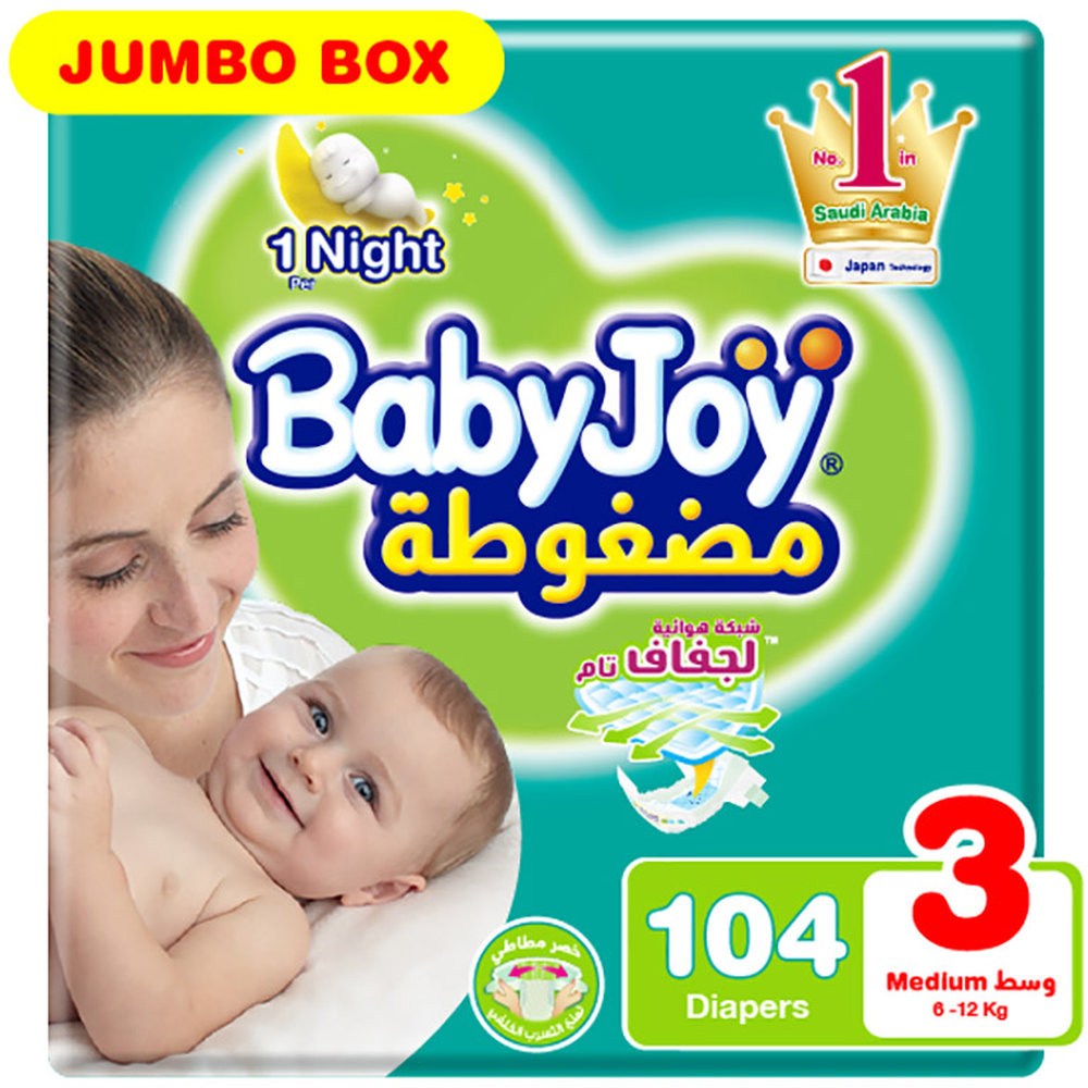 BabyJoy - Jumbo Box - Medium - 6-12kg - 104 Pcs