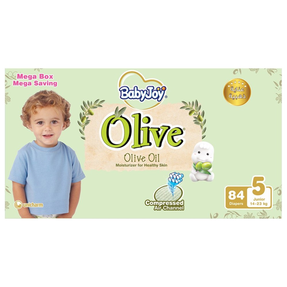 BabyJoy - Olive Diapers - Mega Box - Size 5 Junior - 14-23 kg - 84 Pcs