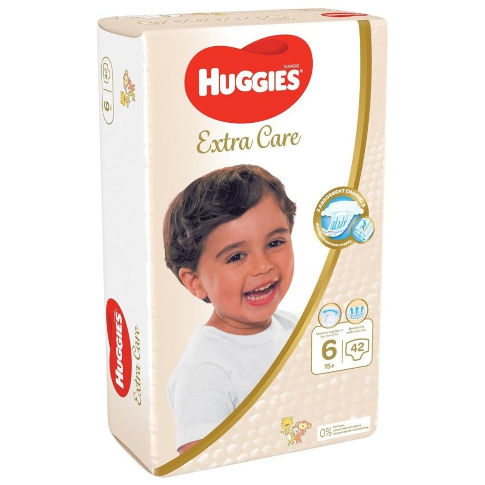 Huggies - Extra Care Baby Diapers - Size 6 - 15+ kg - 42 Pcs - Packaging May Vary