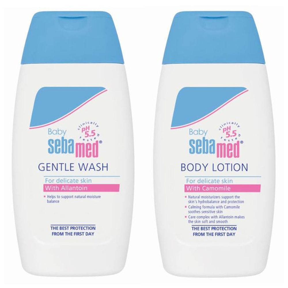 Sebamed - Baby Wash & Lotion Set - 200 ml - 2 Pc Set