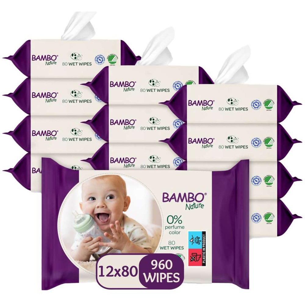 Bambo Nature - Baby Wipes - Pack of 12 - 960 Pcs