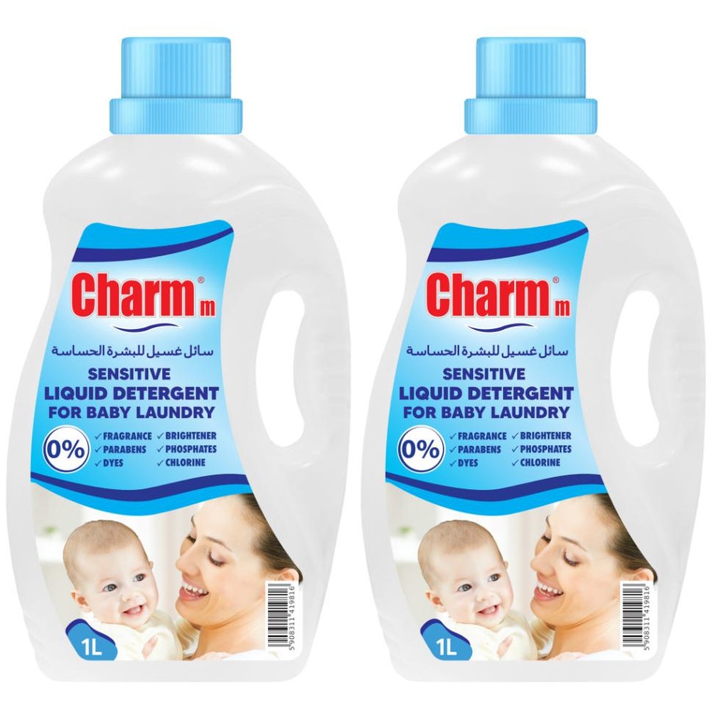 Charmm - Sensitive Laundry Liquid For Babies Laundry - 1 L - Pack of 2