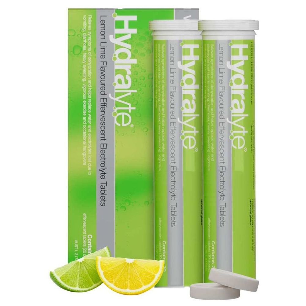 Hydralyte - Effervescent Tablets - Lemon Lime - 40 Pcs