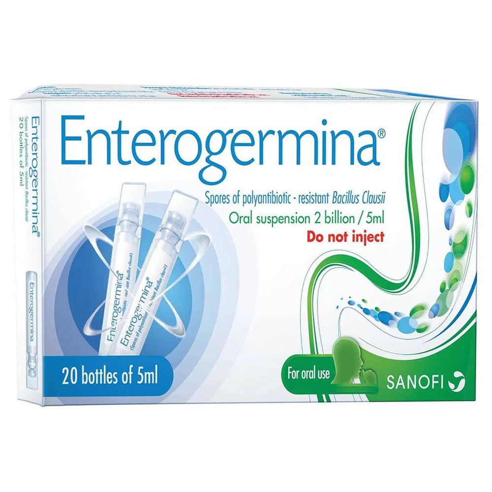 Enterogermina - Oral Suspension Probiotic Bottles - Pack of 20 - 5 ml