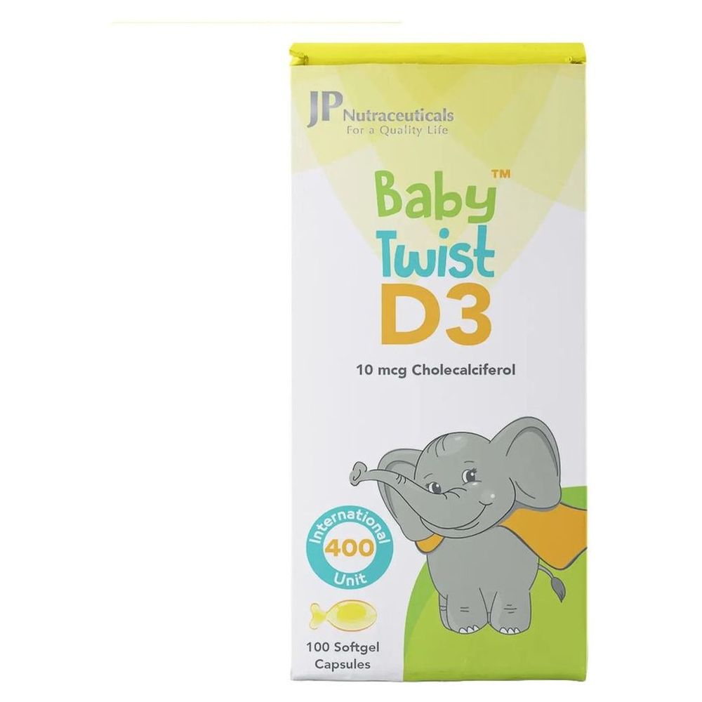 Baby Twist D3 400IU Supplement Capsules - 100 Pcs