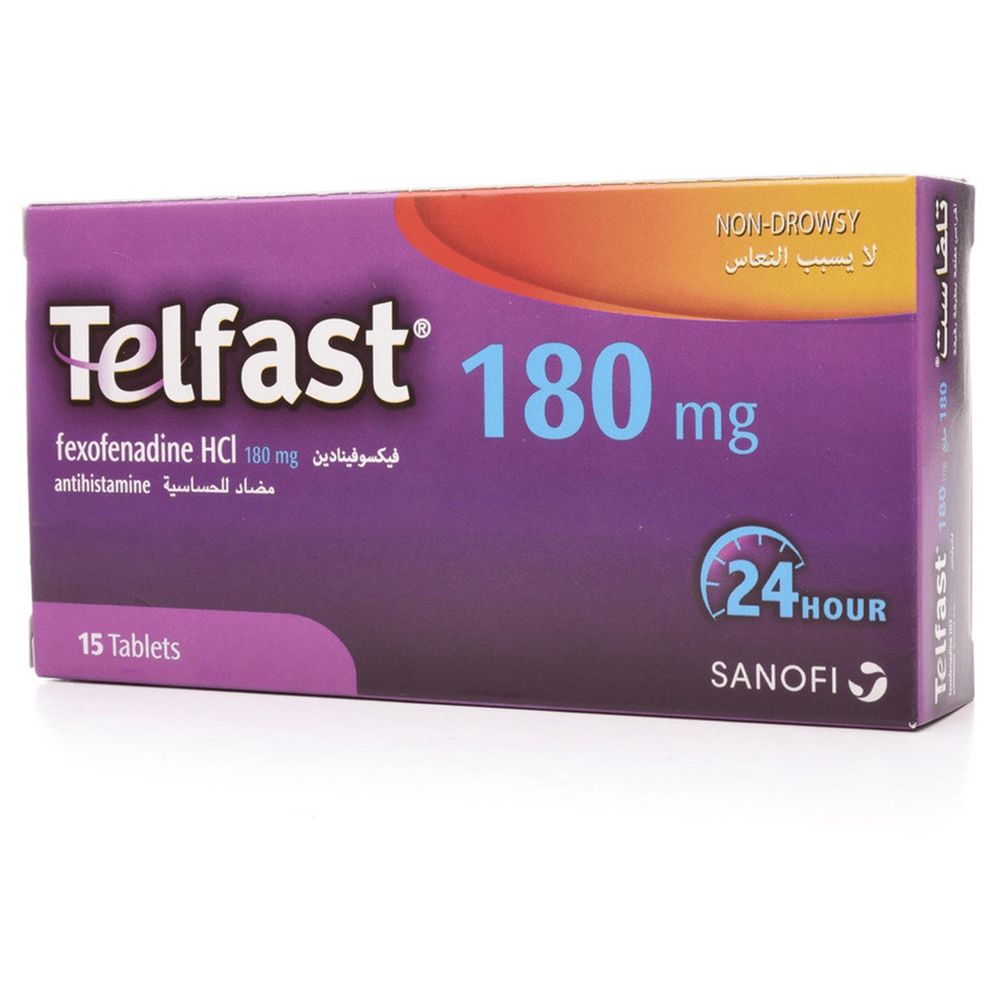 Telfast - Antihistamine 180 mg Tablet - 15 Pcs