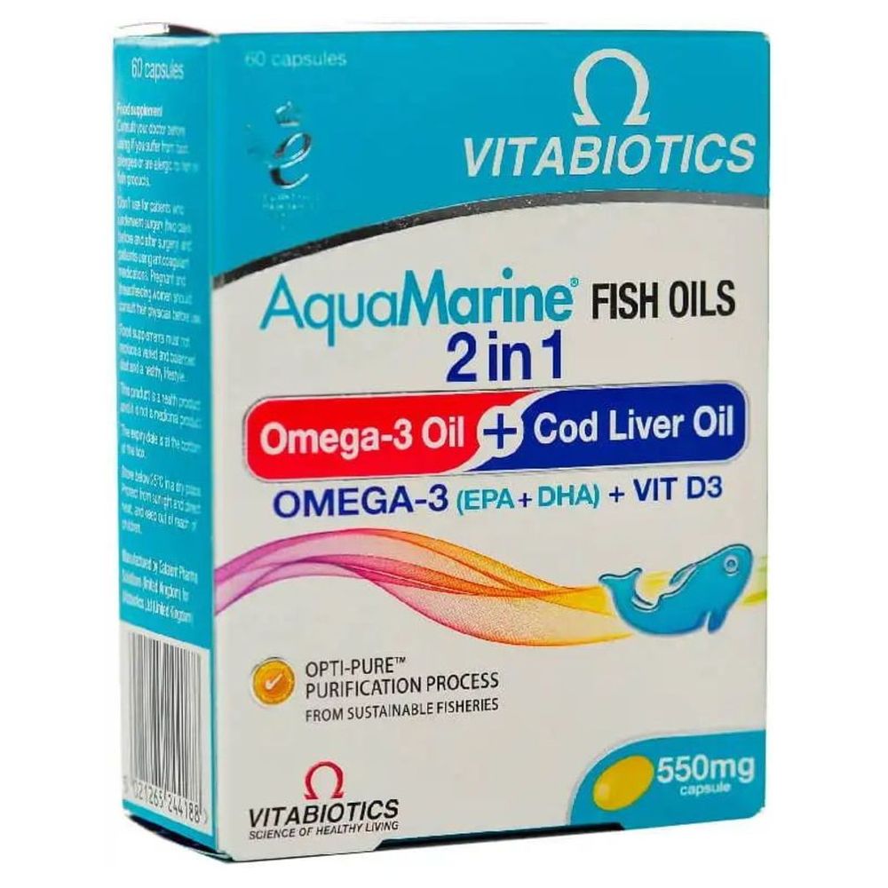 Aquamarine - Omega3 With Vitamin D3 Capsules - 60 Pcs