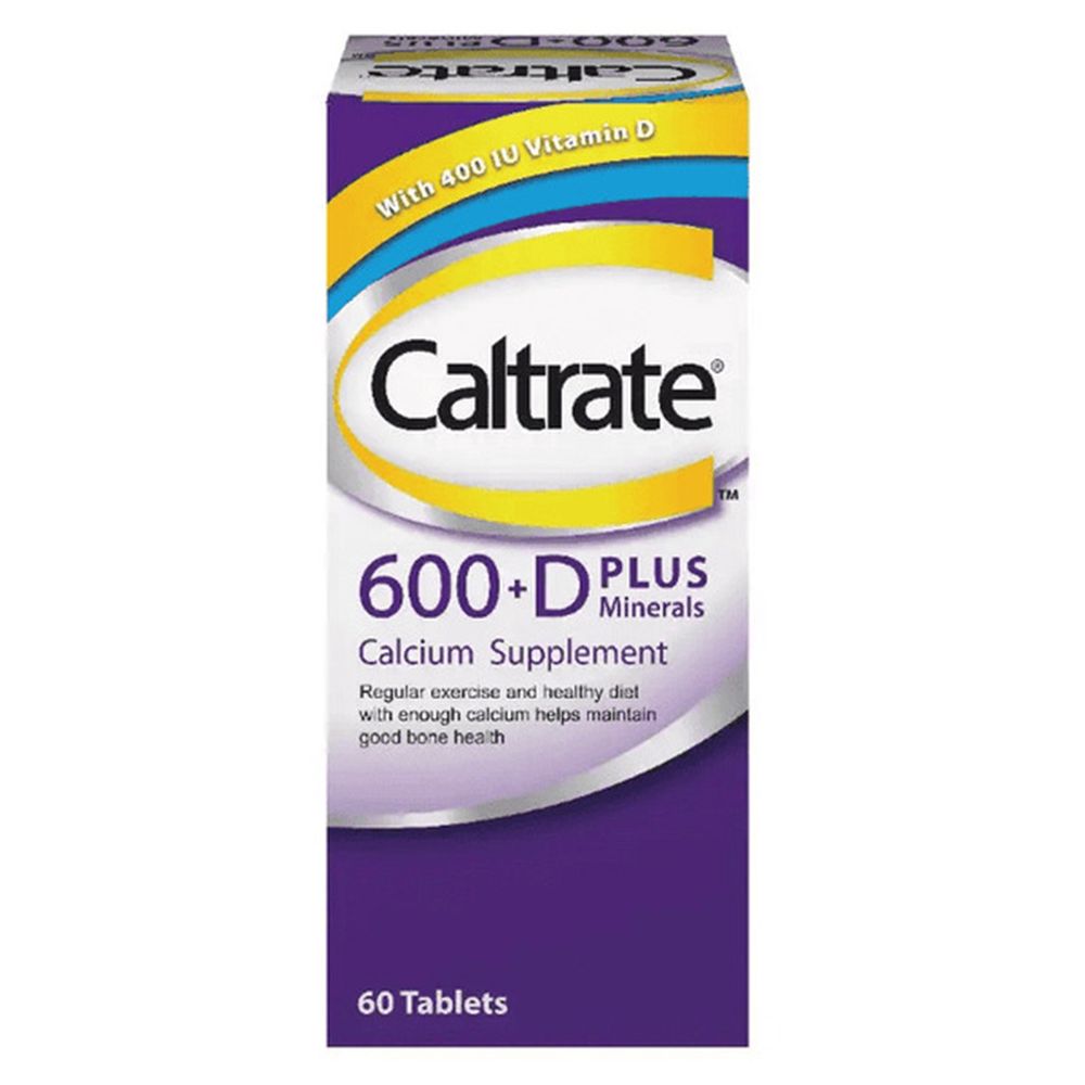 Caltrate - Calcium With Vitamin D 600 mg Tablets - 60 Pcs