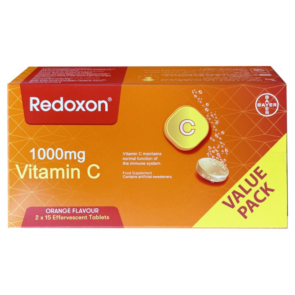 Redoxon - Vitamin C Effervescent 1000mg - Orange Flavor - 30 Pcs