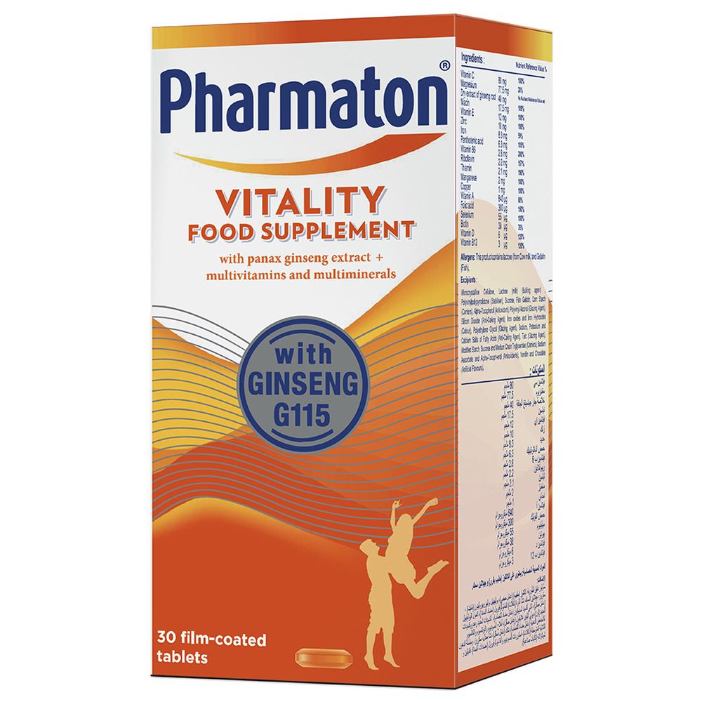 Pharmaton - Vitality Supplement With Ginseng Tablets - 30 Pcs