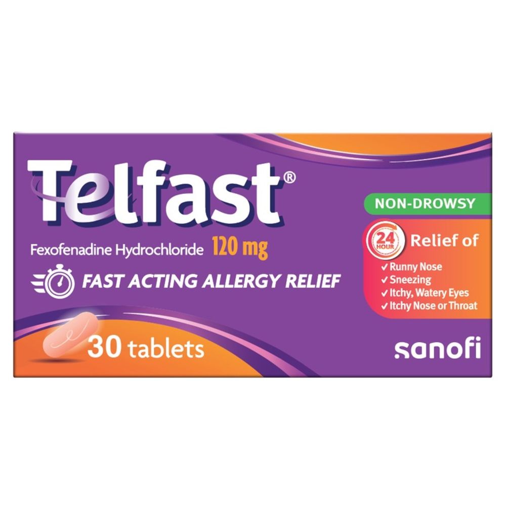 Telfast 120 mg Fast Acting Allergy Relief Tablets - 30 Pcs