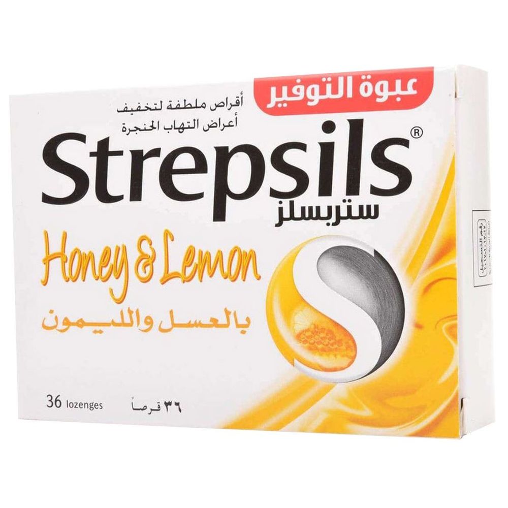 Strepsils - Sore Throat Relief Lozenges - Honey & Lemon - 36 Pcs
