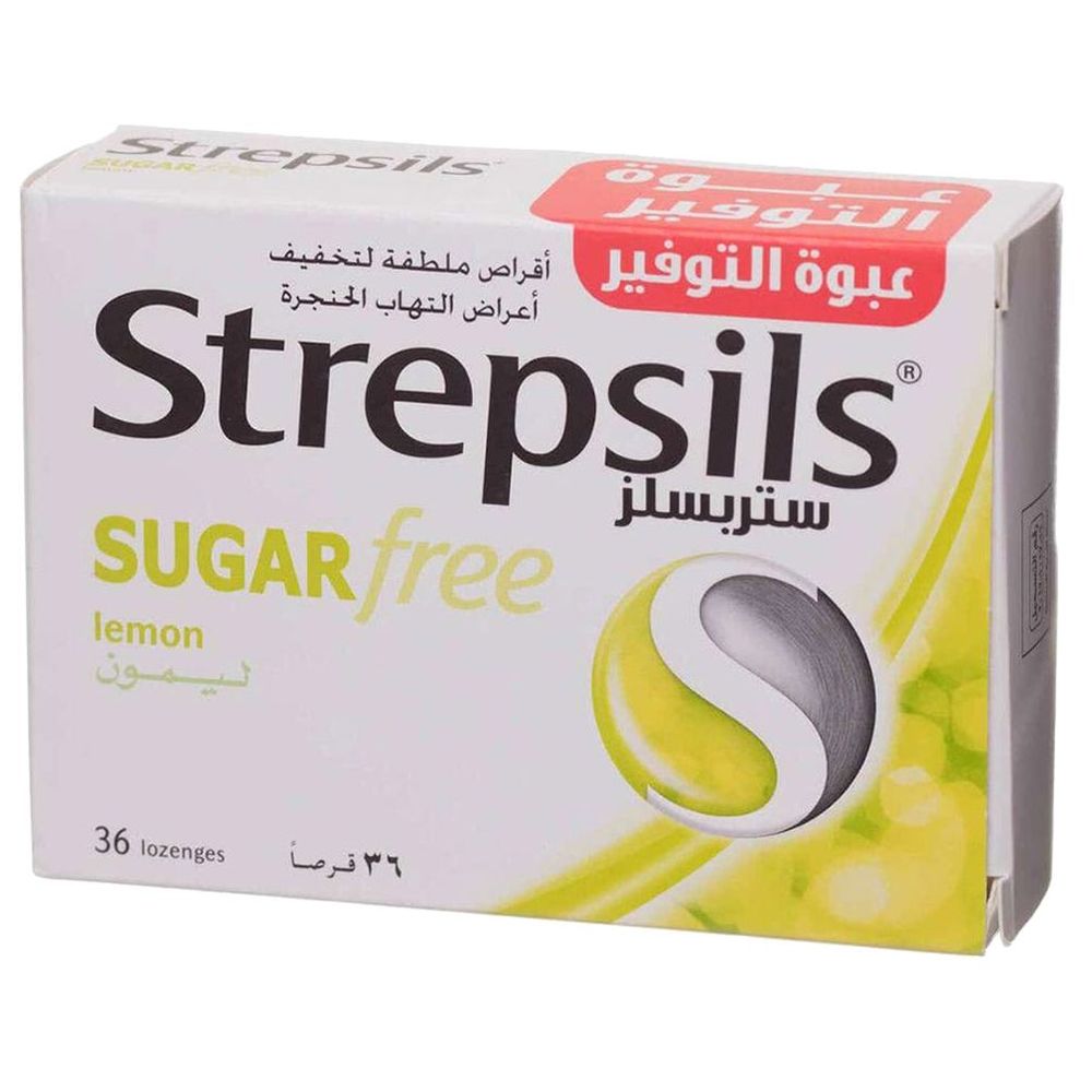 Strepsils - Sugar Free Lozenges - Lemon - 36 Pcs