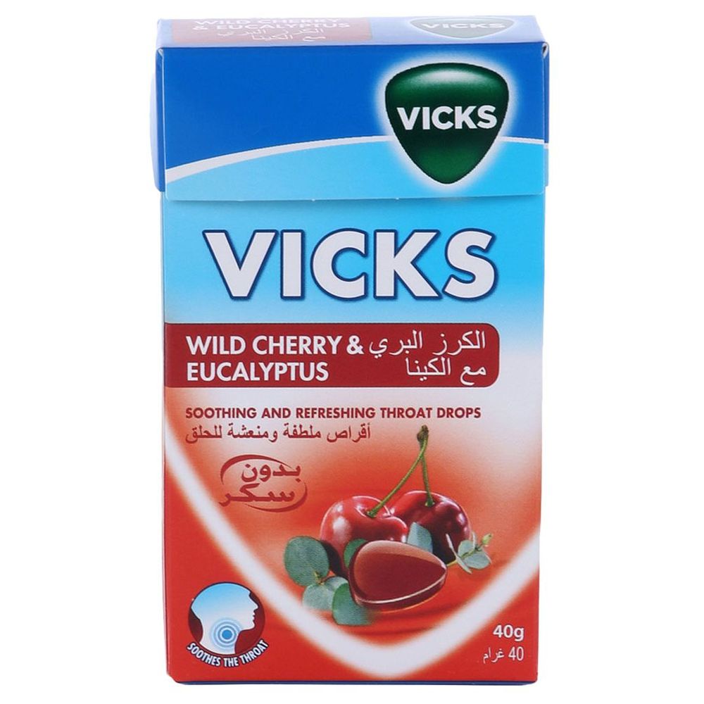 Vicks - Throat Drop Box - Wild Cherry & Eucalyptus - 40 gm