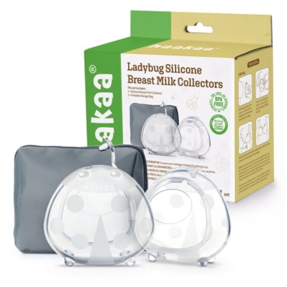 Haakaa - Silicone Ladybug Milk Collector With Storage Bag - 2Pc Set - 75 ml