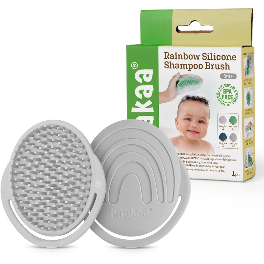 Haakaa - Silicone Shampoo Brush - Slate Grey