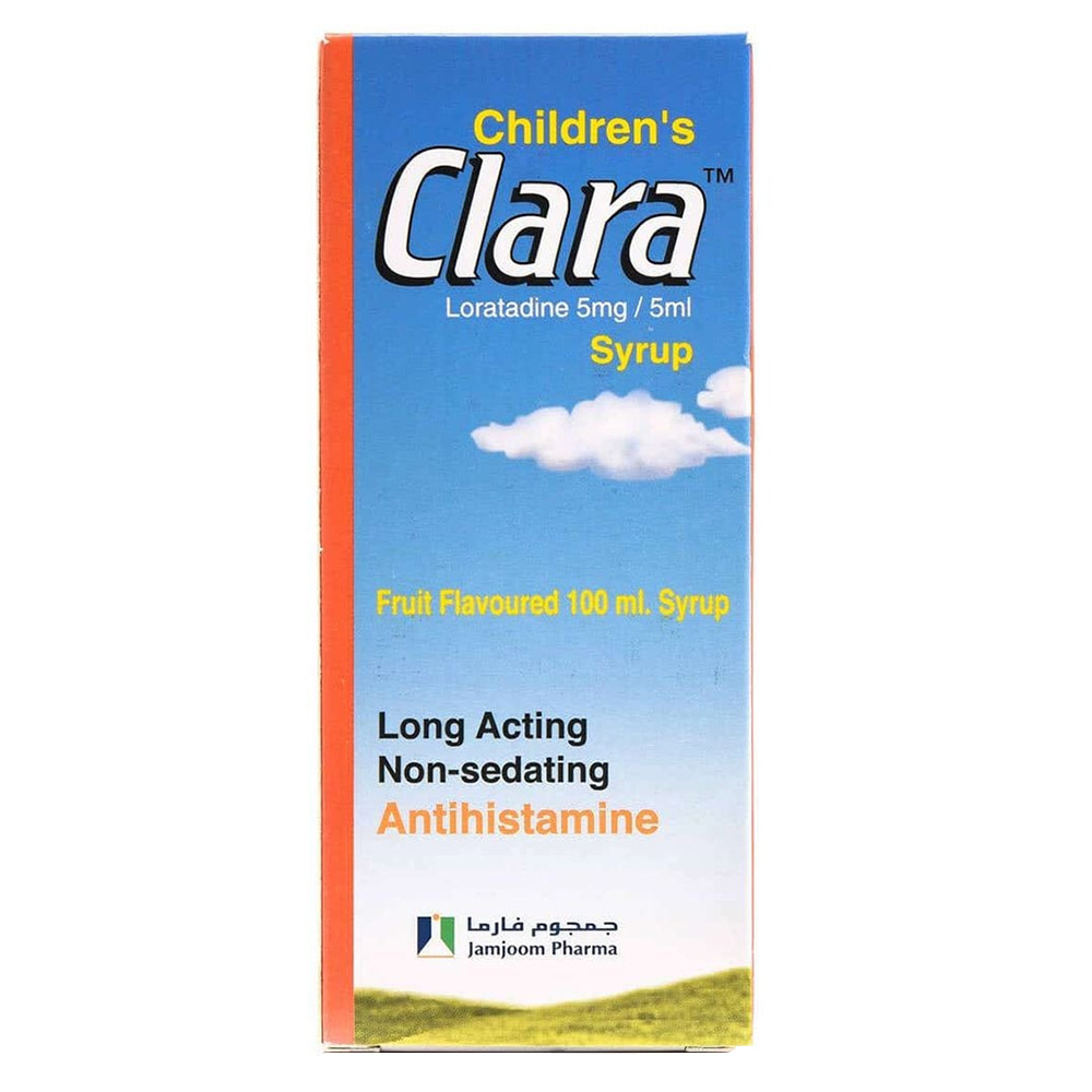 جلوبال فارما - شراب كلارا لوراتادين ٥ ملغ - بنكهة الفواكه - ١٠٠ مل