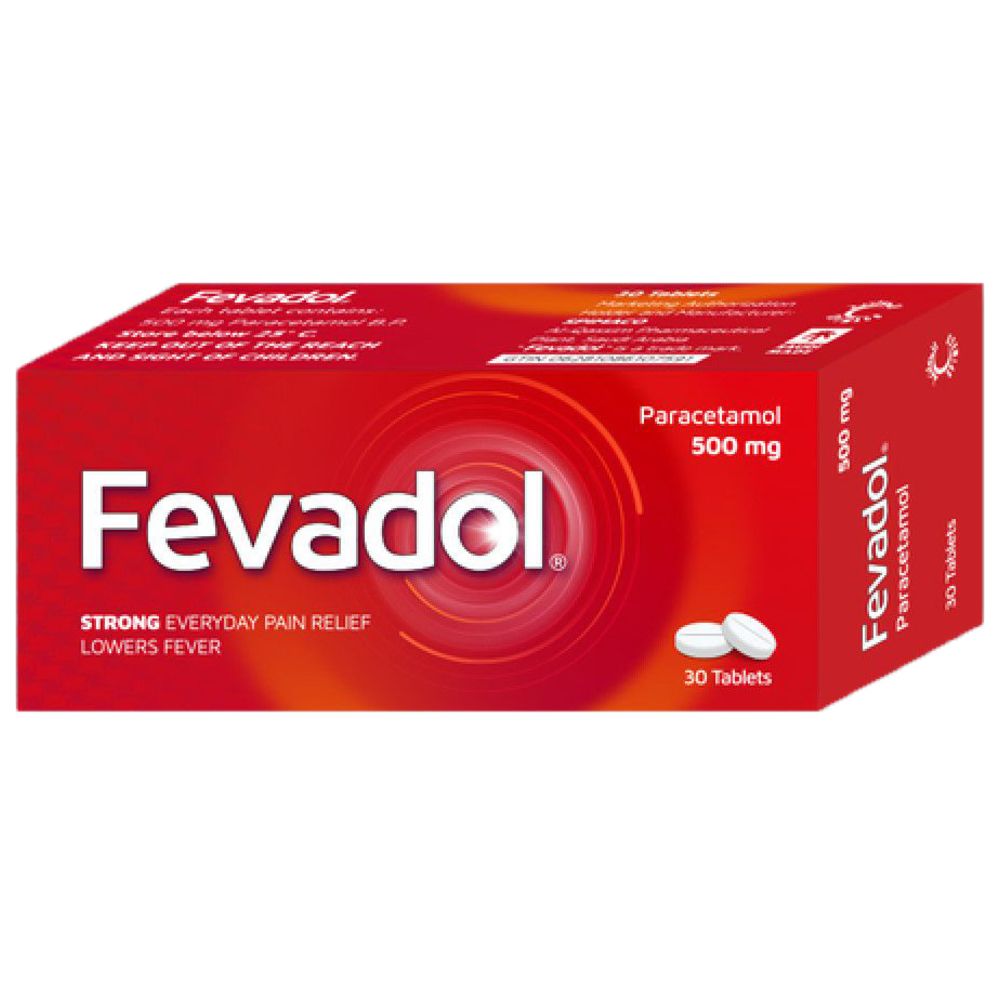 Fevadol - Paracetamol 500 mg Tablet - 30 Count