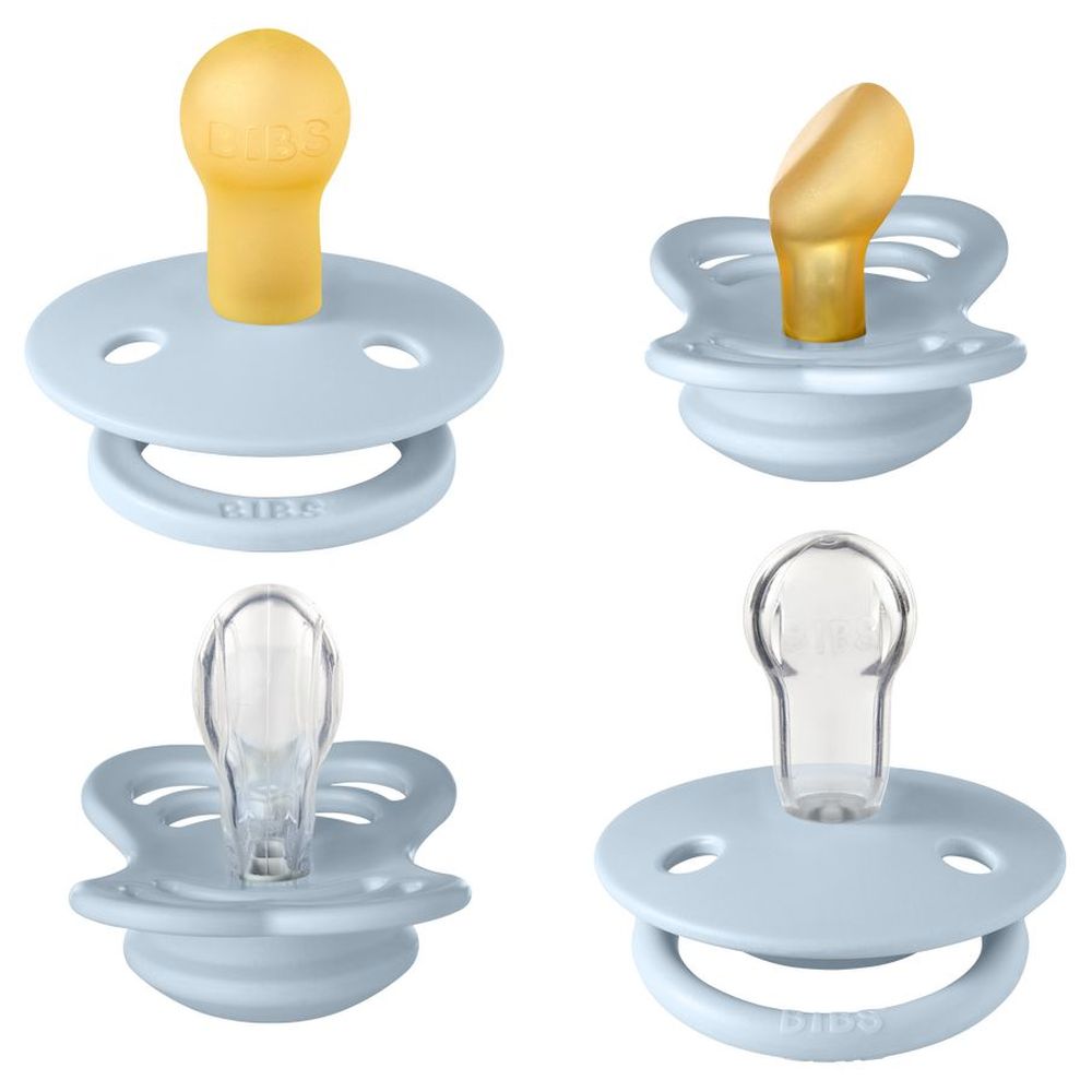 Bibs - Try-It Collection Pacifier Box S1 - 0M+ - Pack of 4 - Baby Blue