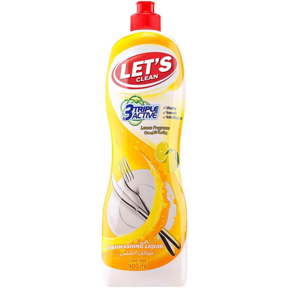 Let's Clean - Dishwashing Liquid - Lemon - 900 ml