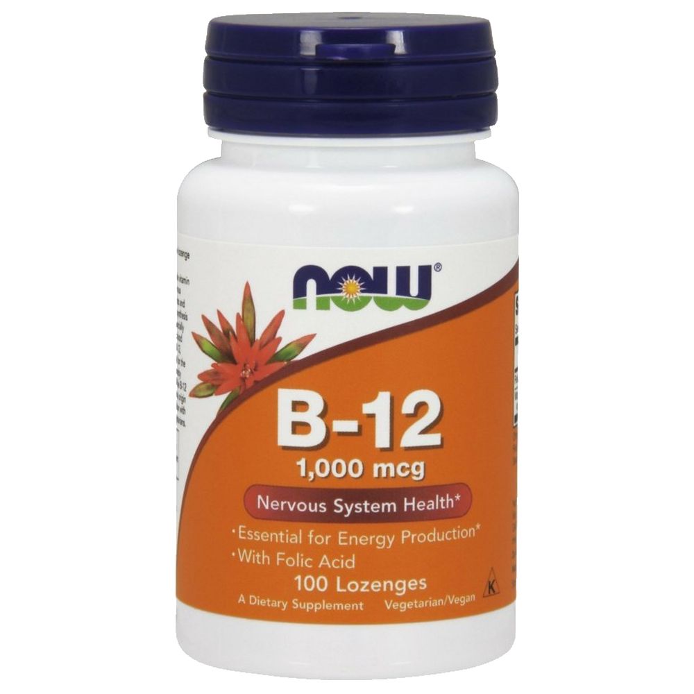 NOW - B-12 1000 mcg with Folic Acid 100 Chewable Lozenges