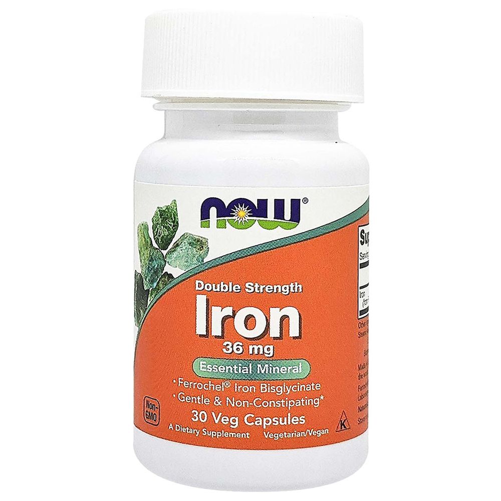 Now Foods - Iron 36 mg Double Strength 30 Veg Capsules
